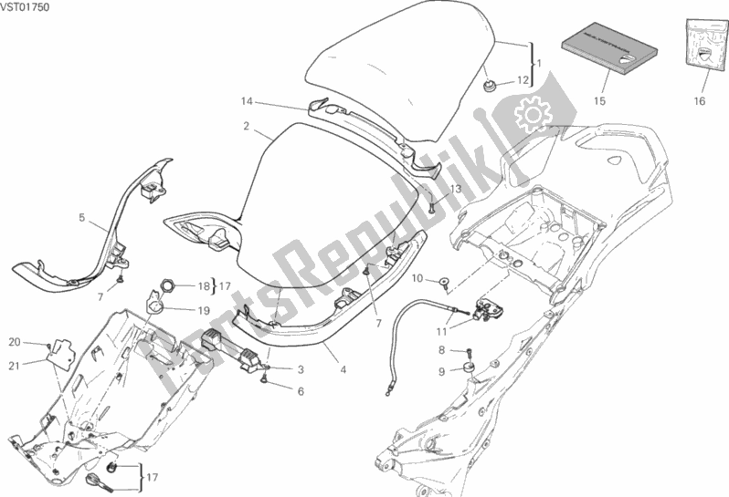 Toutes les pièces pour le Siège du Ducati Multistrada 1260 S Pikes Peak 2019